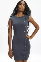 Silence + Noise Kia Asymmetric Snap Front Mini Dress