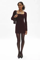 Motel Luth Velvet Floral Long Sleeve Mini Dress