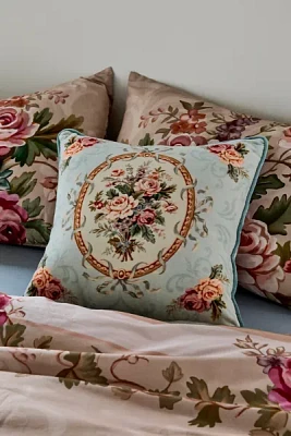 Antoinette Floral Velvet Throw Pillow