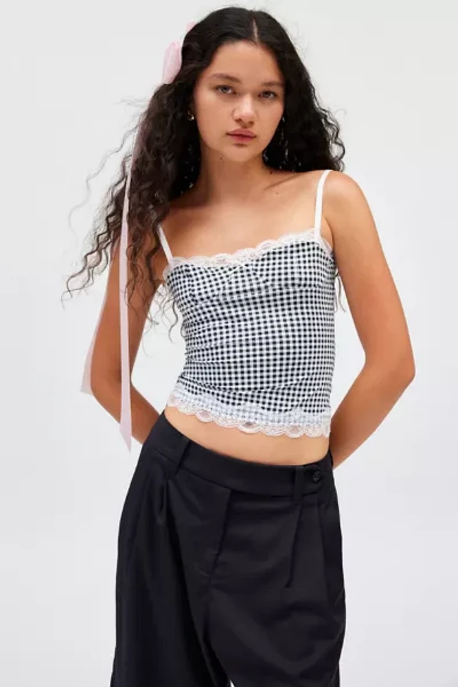 Lioness Top Model Gingham & Lace Cami