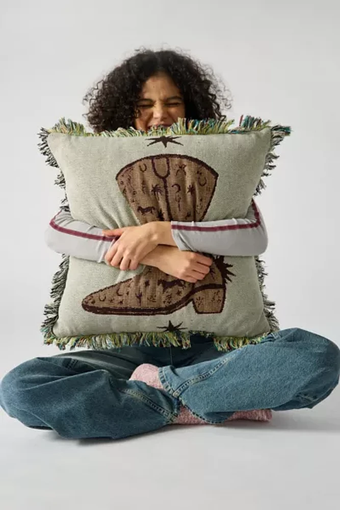 Tuft Luck UO Exclusive Doodle Boot Throw Pillow