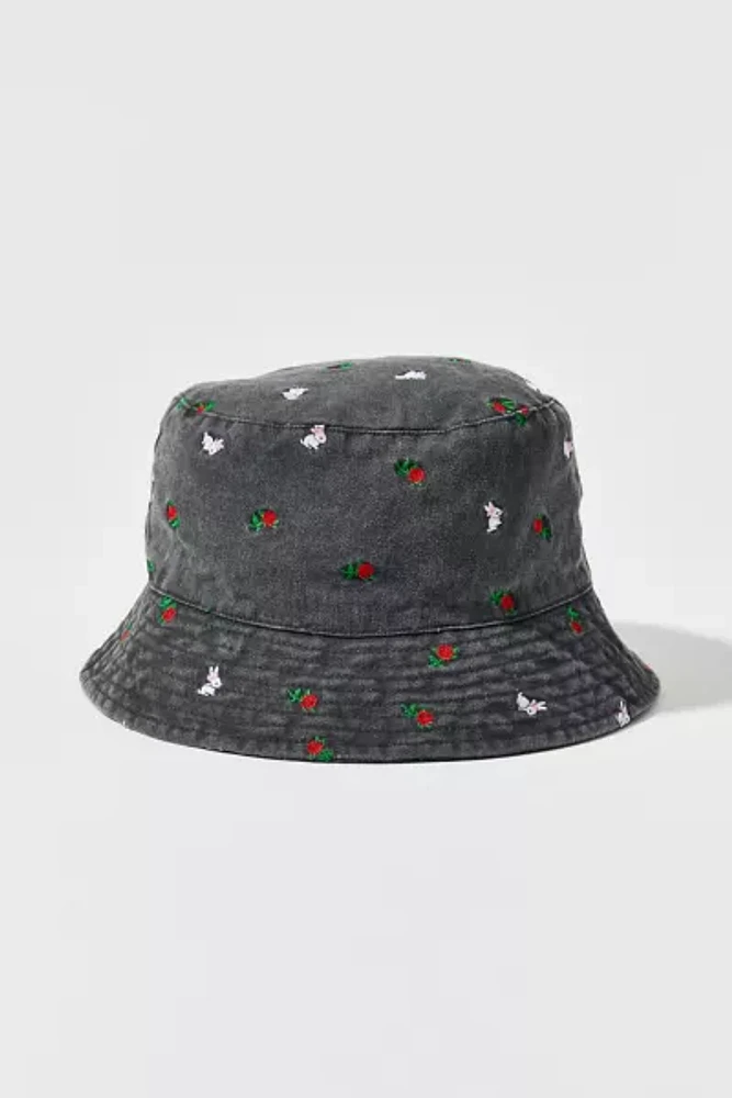 Icon Embroidered Denim Bucket Hat