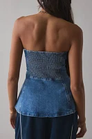 Wrangler Denim Bustier Button-Front Strapless Top