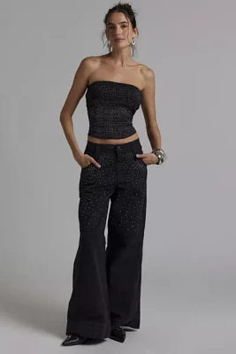 Silence + Noise Montana Crystal Embellished Pant