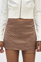 UO Dariah Plaid Low Rise Micro Skort