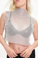 Silence + Noise Shine On Metallic Chainmail Tank Top