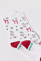 Doublesoul UO Exclusive Floral Bow Crew Sock