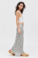 UO Floral Mesh Low Rise Column Maxi Skirt