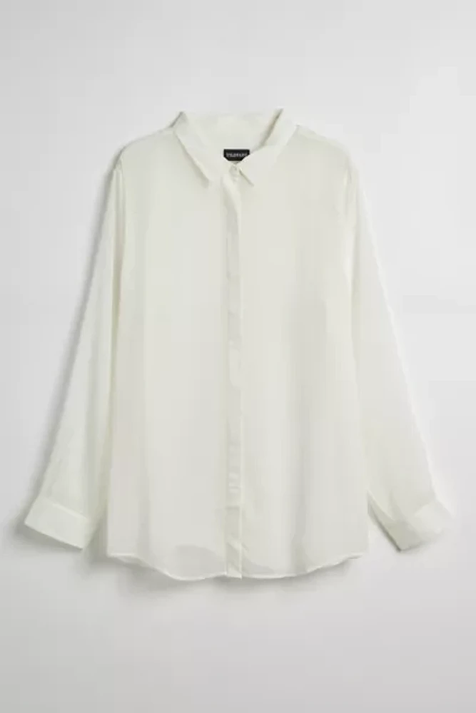 WILDFANG The Empower Sheer Long Sleeve Button-Down Shirt