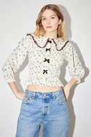 Tuft Luck X Kimchi Blue Ruffle Collar Cropped Blouse