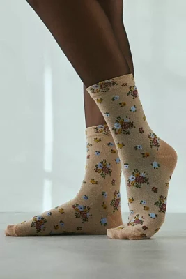 Lurex Shimmer Floral Sock