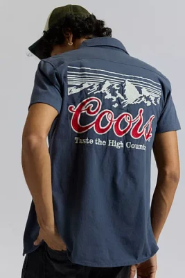 American Needle Coors Embroidered Short Sleeve Button-Down Shirt