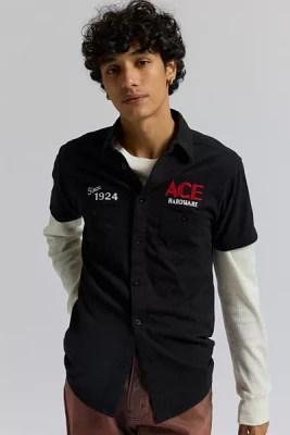 American Needle Ace Hardware Embroidered Short Sleeve Button-Down Shirt