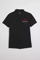 American Needle Miller High Life Embroidered Short Sleeve Button-Down Shirt