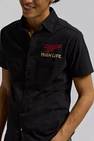 American Needle Miller High Life Embroidered Short Sleeve Button-Down Shirt