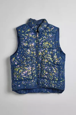 Vintage Paint Splatter Padded Puffer Vest