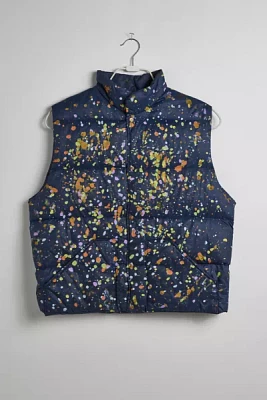 Vintage Paint Splatter Puffer Vest