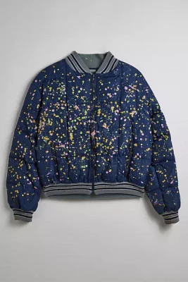 Vintage Paint Splatter Puffer Jacket