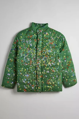 Vintage Paint Splatter Nylon Puffer Jacket