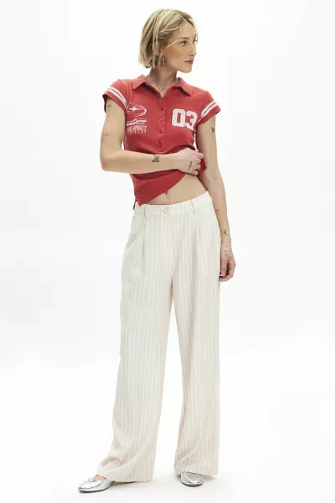 Another Girl Striped Relaxed Wide Leg Pant