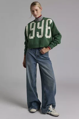 1998 Graphic Cropped Crew Neck Pullover