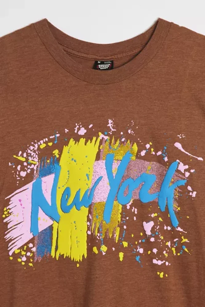 Screen Stars New York Paint Splatter Graphic Tee