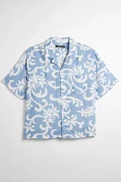 UO Hibiscus Pattern Short Sleeve Button-Down Shirt