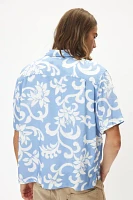 UO Hibiscus Pattern Short Sleeve Button-Down Shirt