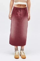 Urban Renewal Remade Faded Overdye Denim Maxi Skirt