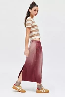 Urban Renewal Remade Faded Overdye Denim Maxi Skirt