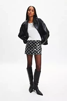 Silence + Noise Anya Checkerboard Sequin Mini Skirt