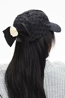 Sheer Rosette Lace Bow Baseball Hat