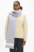 Checkered Knit Scarf