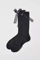Gem Bow Shimmer Tall Sock