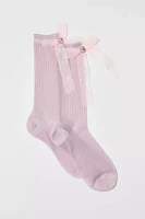 Gem Bow Shimmer Tall Sock