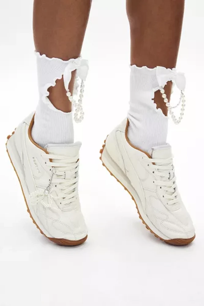 Pearl Chain Cutout Statement Sock