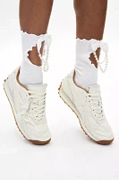 Pearl Chain Cutout Statement Sock