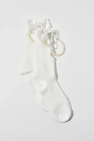 Pearl Chain Cutout Statement Sock