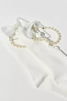 Pearl Chain Cutout Statement Sock