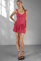 Kimchi Blue Dawn Drop Waist Lace Romper