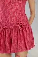 Kimchi Blue Dawn Drop Waist Lace Romper