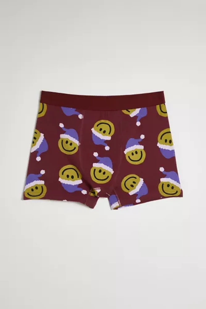 Happy Face Santa Fitted Boxer Brief