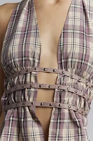 Jaded London Checked Out Backless Halter Top