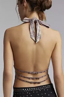 Jaded London Checked Out Backless Halter Top