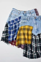 Urban Renewal Remade Spliced Flannel Denim Mini Skirt