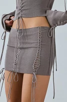 Jaded London Extreme Lace Up Knit Mini Skirt