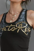 Jaded London Born To Ride Sequin Paisley Vest Top