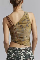 Jaded London Devore Asymmetric One-Shoulder Top