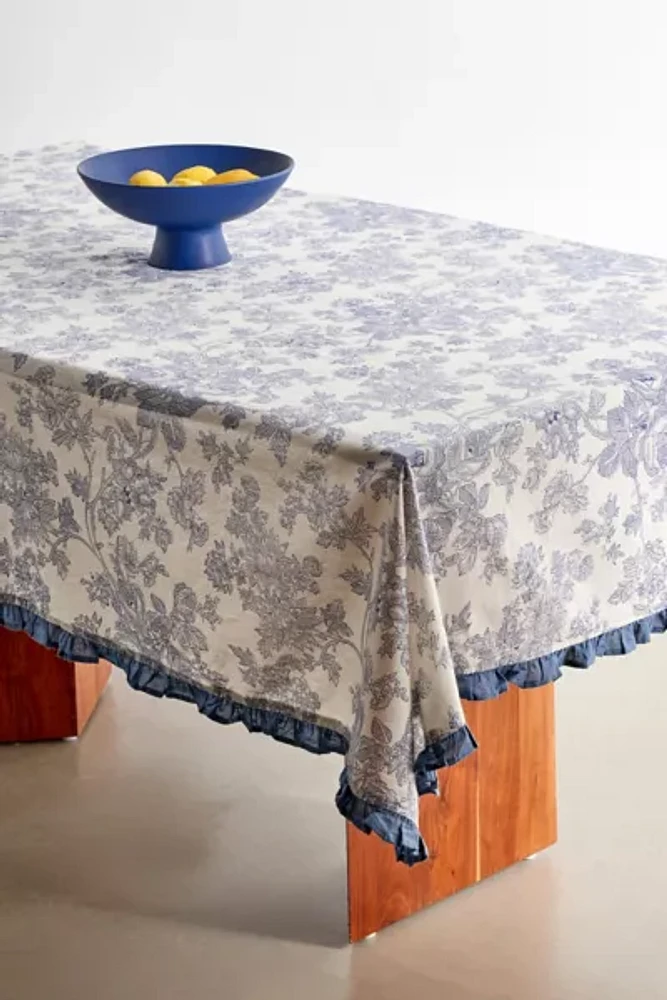 Printed Pattern Ruffle Edge Tablecloth