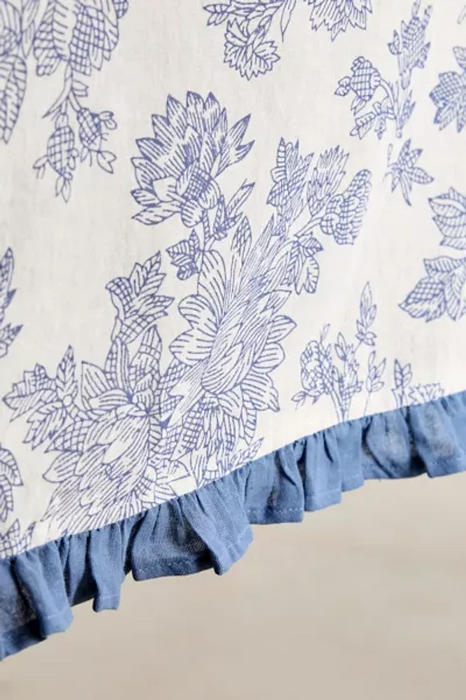 Printed Pattern Ruffle Edge Tablecloth